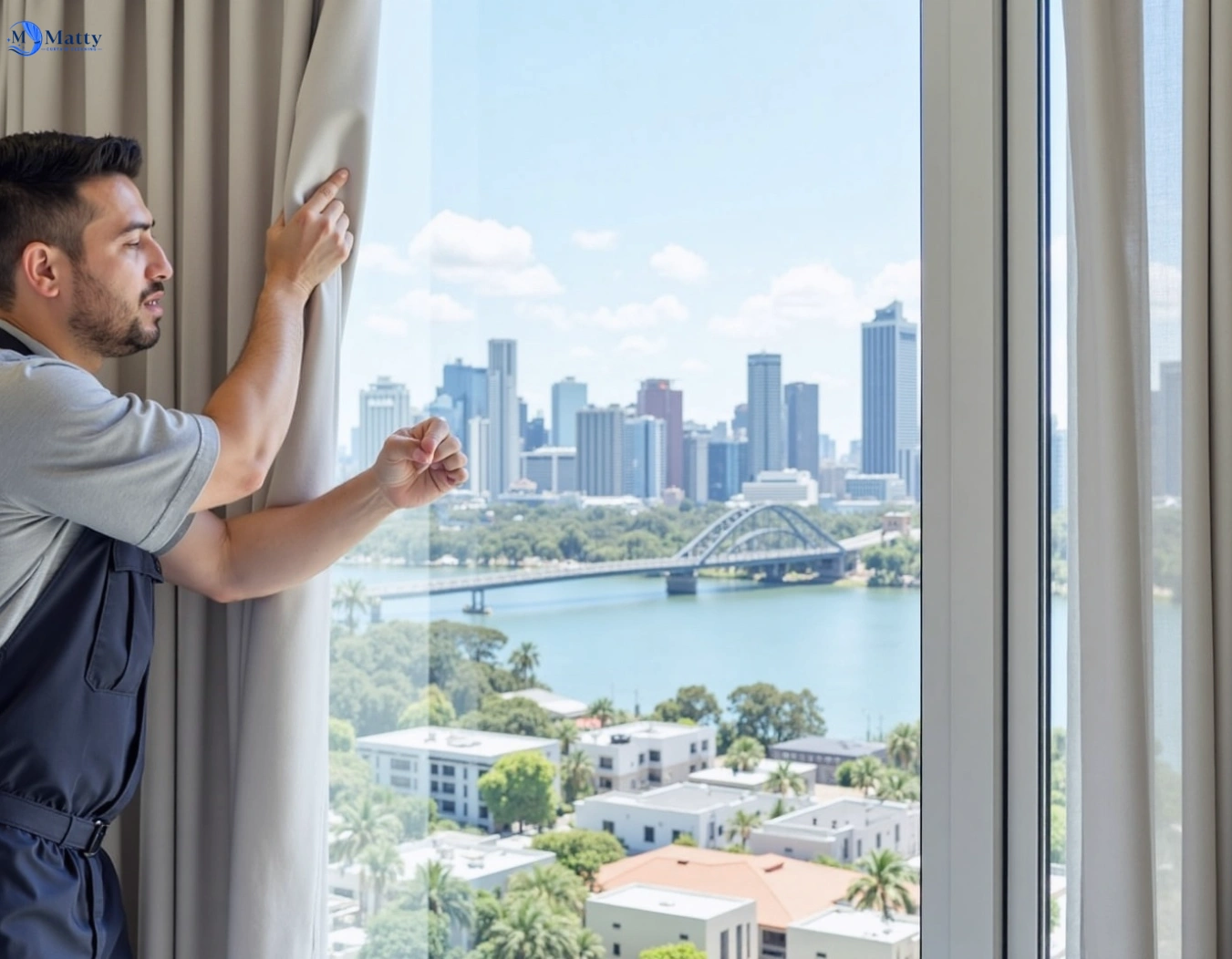 Professional curtain steam cleaning service clarendon-nsw QLD by Matty Curtain Cleaning